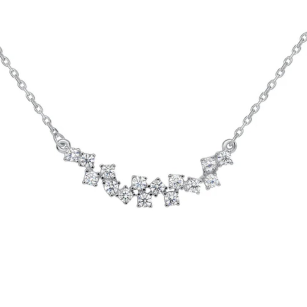 Silver 925 Little Squares Bar Necklace
